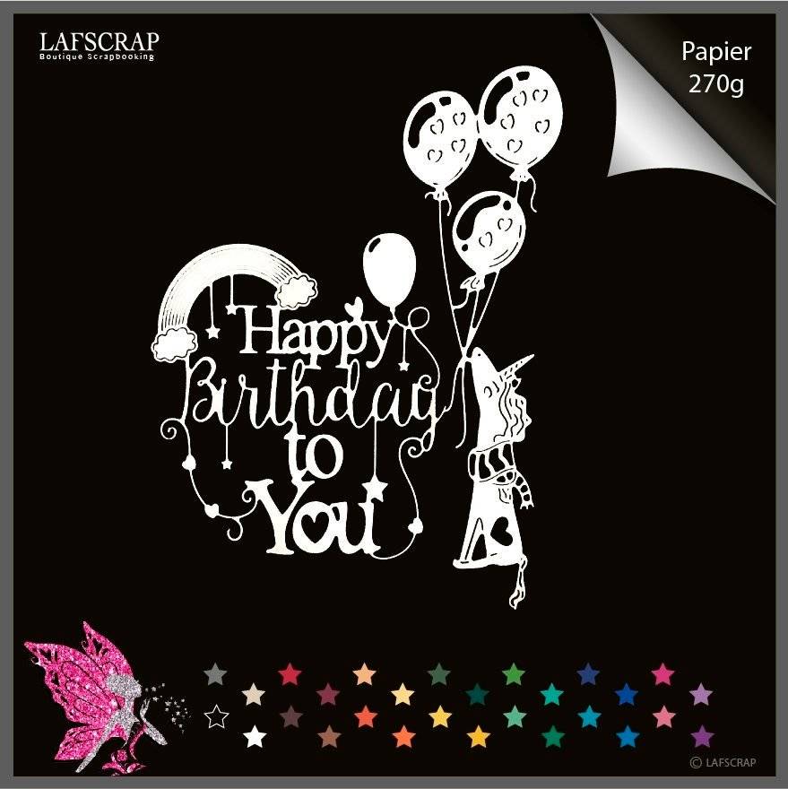 Decoupes Scrapbooking Scrap Licorne Cheval Mot Joyeux Anniversaire Guirlande Ballon Decoupe Papier Embellissement Die Cut Creation Un Grand Marche