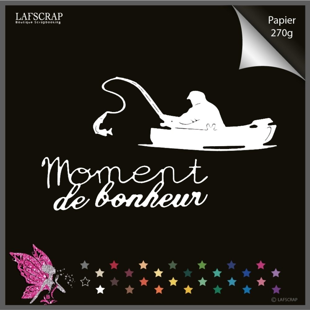 Decoupe Scrapbooking Personnage Homme Pecheur Peche Barque Bateau Animal Poisson Decoupe Papier Embellissement Creation Un Grand Marche