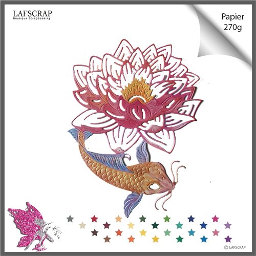 Découpe scrapbooking scrap animal poisson chat fleur de lotus chine découpe papier embellissement album création
