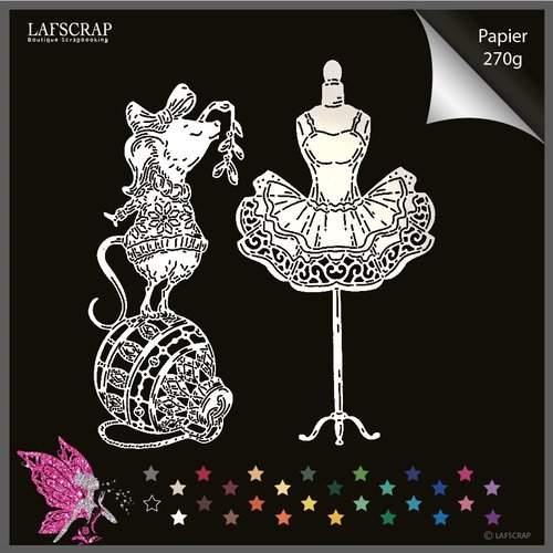 Découpes scrapbooking animal souris, boule de noël, noeud, mannequin robe tutu bébé naissance découpe papier  embellissement