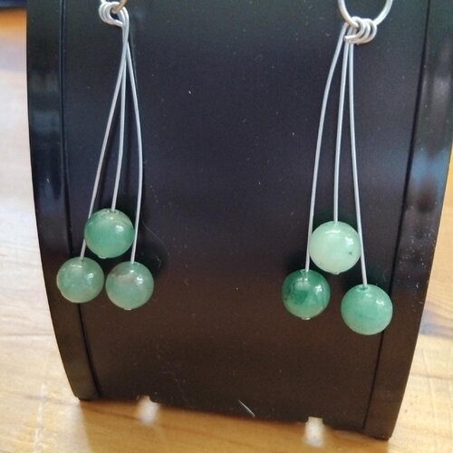 Boucles pendantes pierres d'aventurine