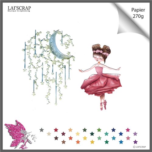 Decoupes Scrapbooking Personnage Enfant Fille Danseuse Etoile Bebe Ballerines Opera Mobile Lune Decoupe Papier Un Grand Marche