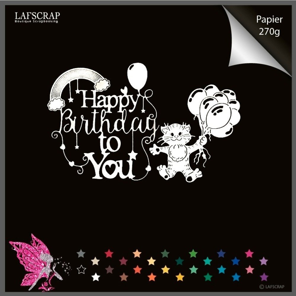 Lot Decoupes Scrapbooking Scrap Chat Animal Bebe Anniversaire Ballon Mot Joyeux Anniversaire Decoupe Papier Embellissement Un Grand Marche