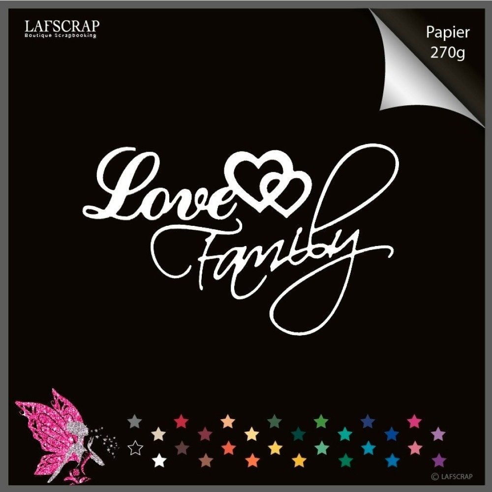 Decoupes Scrapbooking Mot Love Amour Coeur Family Famille Bebe Naissance Mariage Decoupe Papier Embellissement Un Grand Marche