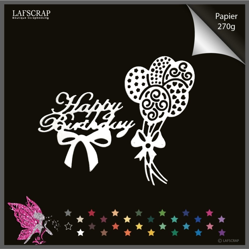 Lot Decoupes Scrapbooking Ballon Mot Happy Birthday Joyeux