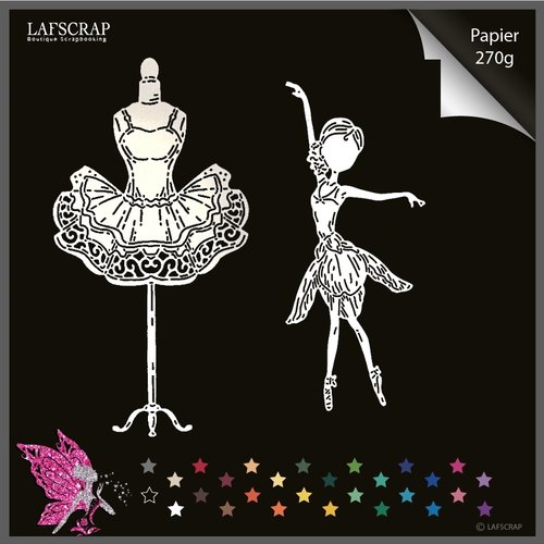 BOITE EN INOX DE 9 TAMPONS A MONTER THEME BALLERINE DANSEUSE BALLET SISSI SCRAP