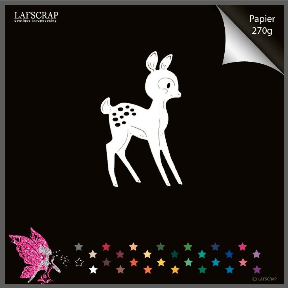 1 Decoupe Scrapbooking Scrap Biche Faon Animal Bebe Naissance Decoupe Papier Die Cut Creation Un Grand Marche