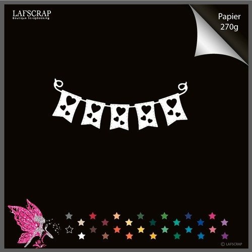 1 Decoupe Scrapbooking Guirlande Anniversaire Banniere Fanion Coeur Decoupe Papier Embellissement Die Cut Creation Un Grand Marche