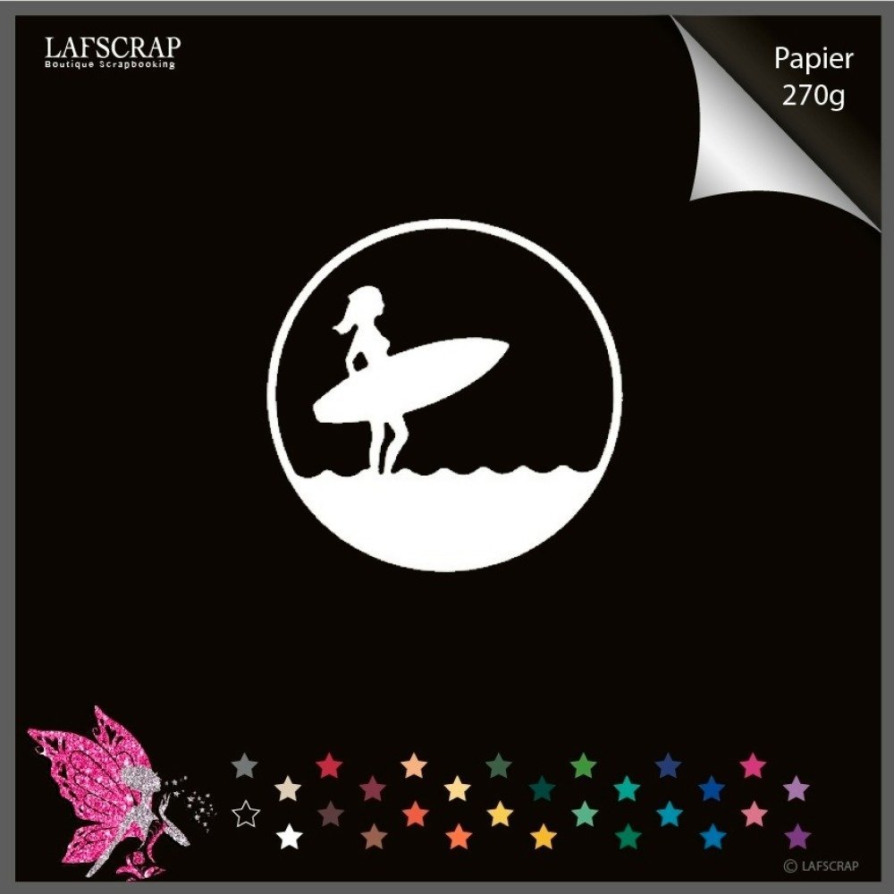1 Decoupe Scrapbooking Vacances Bord De Mer Surfeuse Planche De Surf Decoupe Papier Embellissement Un Grand Marche