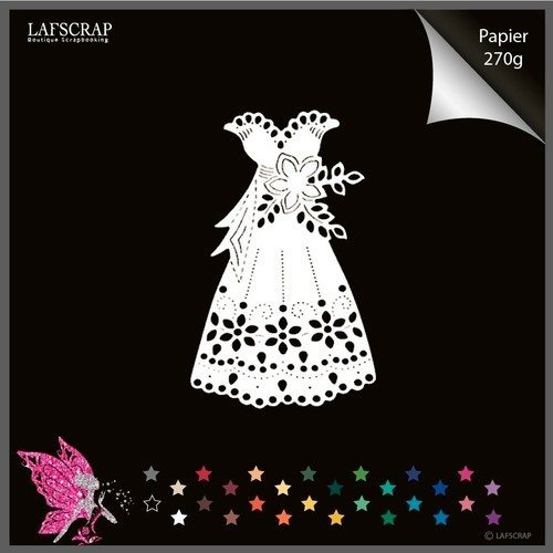 1 Decoupe Scrapbooking Mariage Noces Robe Fleur Dentelle Decoupe