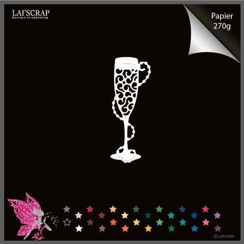 Decoupe Scrapbooking Flute Verre Coupe Champagne Mariage Noces Bouteille Anniversaire Scrapbooking Embellissement Album Un Grand Marche