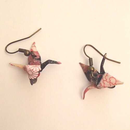 Boucles d'oreilles origami en papier japonais, bijou/bijoux origami, idéal cadeau anniversaire, cadeau fêtes des mères