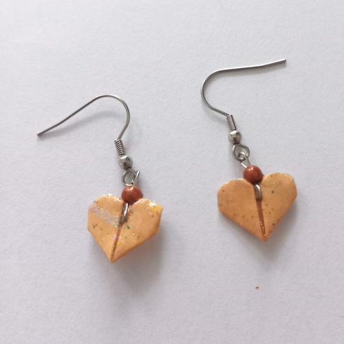 Boucles d'oreilles origami en papier japonais, bijou origami, idéal cadeau anniversaire, cadeau fêtes des mères