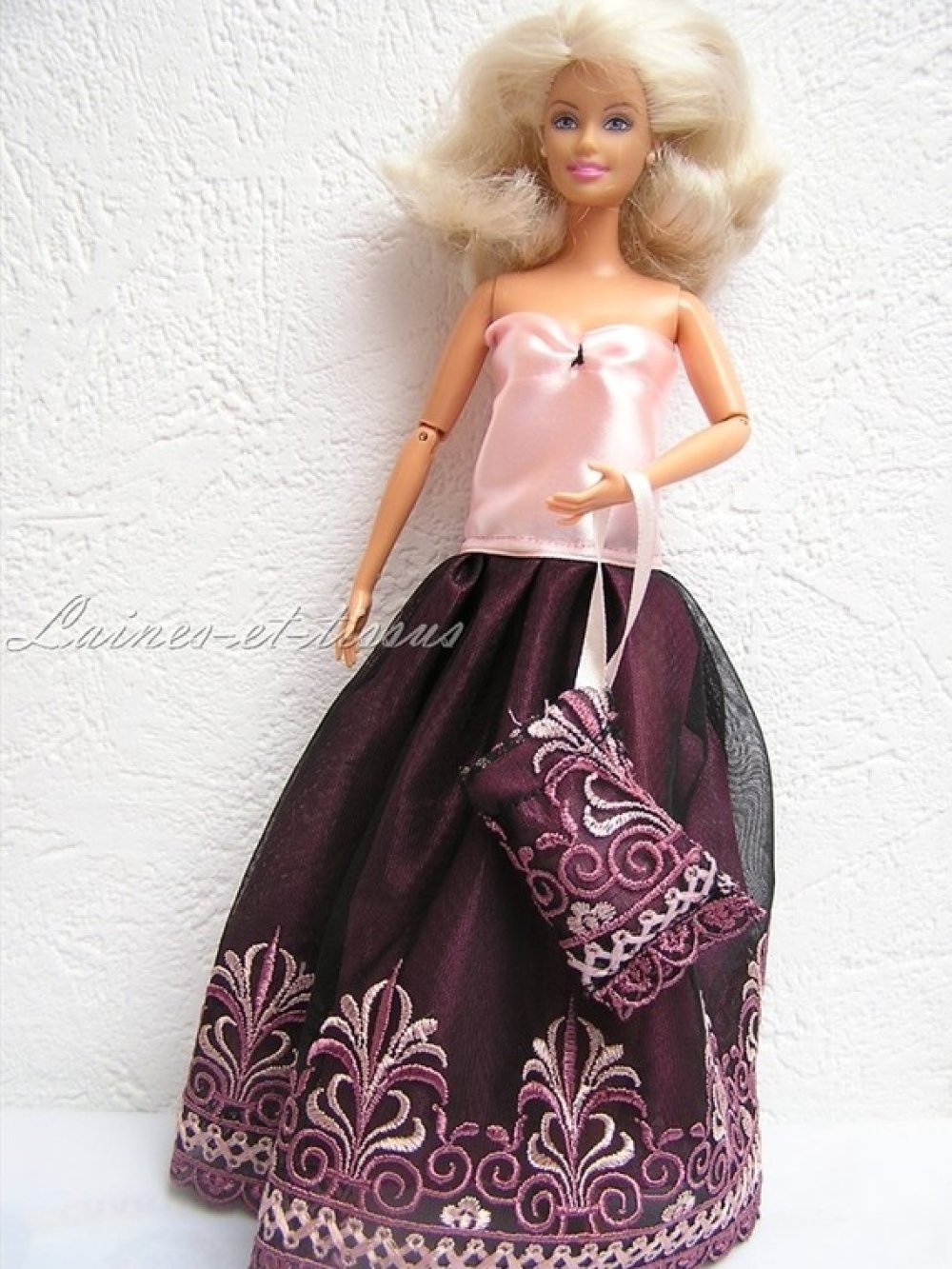 Peignoir doux satiné uni robe de chambre pour Barbie poupée