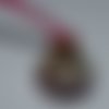 Collier pendentif sphère coquillages demi perle resine