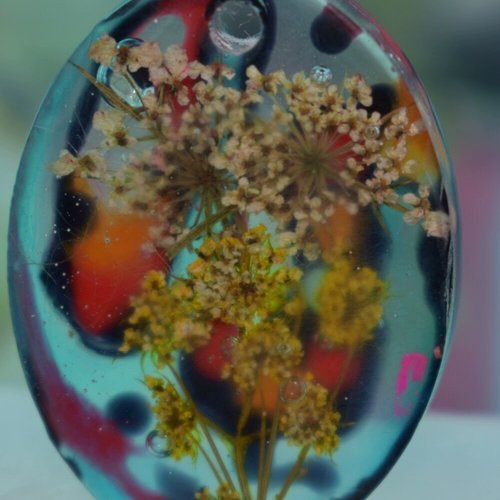Cabochon resine fleur 