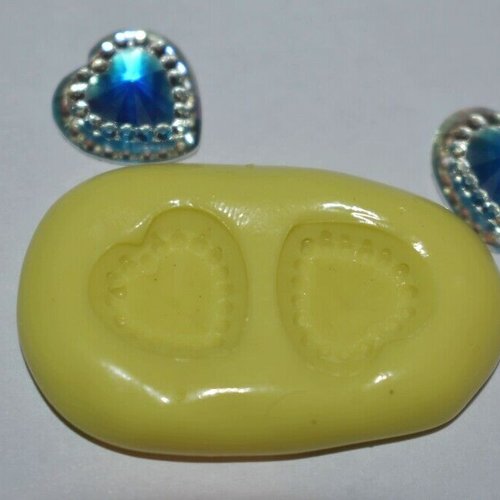 Moule silicone cabochon diamant coeur  resine epoxy , fimo,plâtre,chocolat