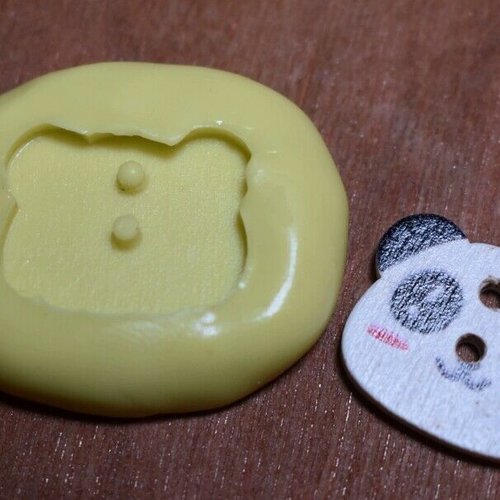 Moule silicone cabochon bouton panda resine epoxy , fimo,plâtre,chocolat