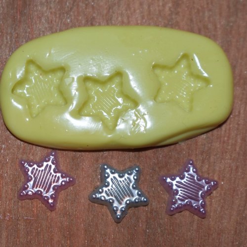Moule silicone cabochon étoile  resine epoxy , fimo,plâtre,chocolat