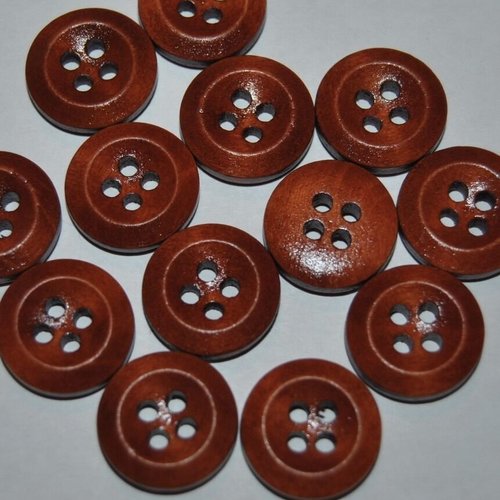 6 boutons bois  couture mercerie scrapbooking