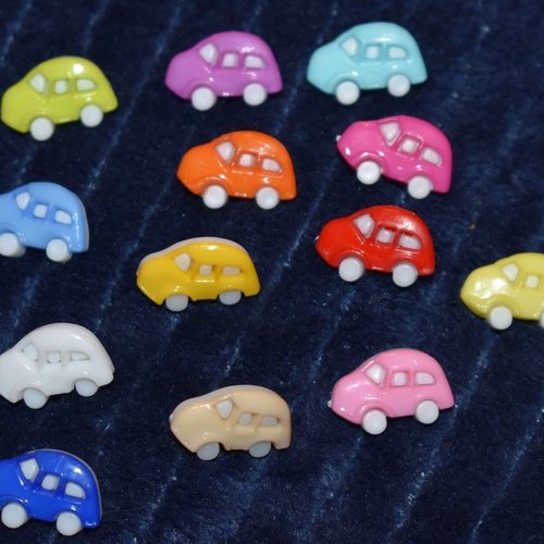 6 boutons voiture couture mercerie scrapbooking