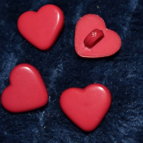 5 boutons coeur couture mercerie scrapbooking