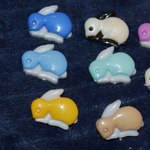6 bouton  lapin couture mercerie scrapbooking