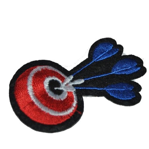 Patch jeux flechettes écusson brodé thermocollant coutures