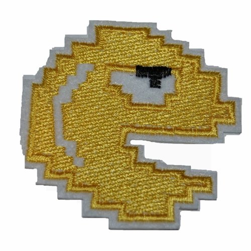Patch jeux pac-man écusson brodé thermocollant coutures