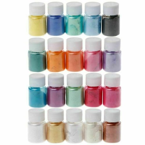Lot 20 pigments colorant pour ongles,maquillage,résine epoxy/uv 10gr