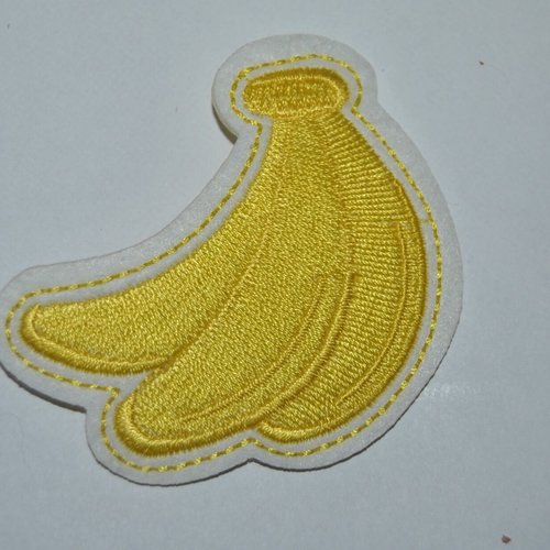 Patch écusson banane soleil brodé thermocollant coutures