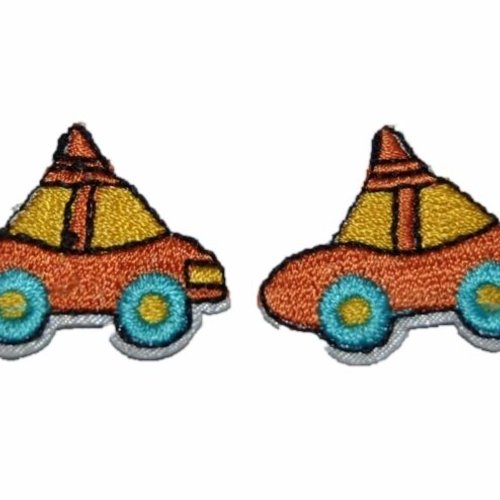 Patch  2 mini voiture thermocollant coutures