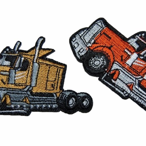 Patch 2 camions cars ecusson thermocollant couture