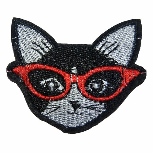 Patch chat  thermocollant coutures