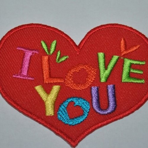 Patch coeur ecusson thermocollant couture