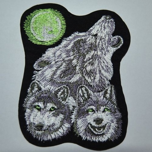 Patch chien loup ecusson thermocollant couture