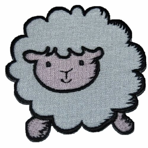 Patch mouton écusson brodé thermocollant coutures