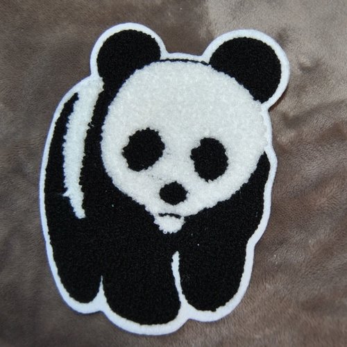 Patch panda écusson brodé non thermocollant coutures