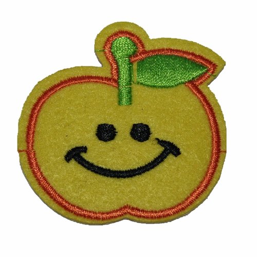 Patch pomme smiley ecusson thermocollant couture