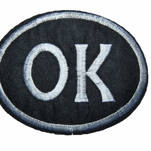Patch ok brodé thermocollant coutures
