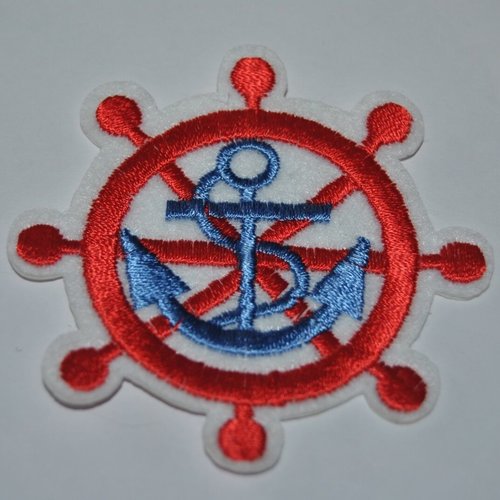 Ecusson patch  ancre marine thermocollant couture