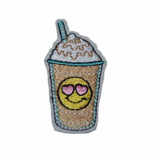 Patch bouteille smiley thermocollant coutures