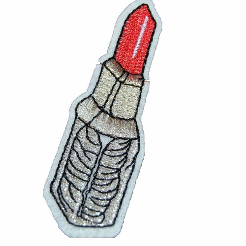 Patch rouge a levre thermocollant coutures