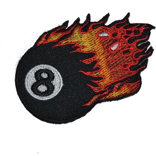 Patch boule billard n°8  thermocollant coutures