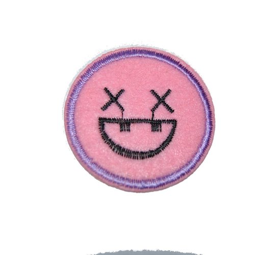 Patch smiley thermocollant coutures