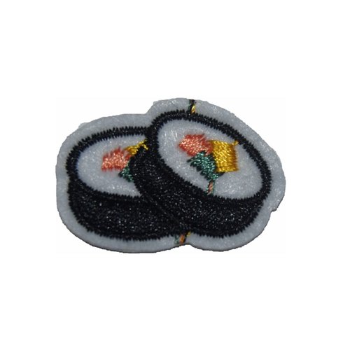 Patch sushi écusson brodé thermocollant coutures