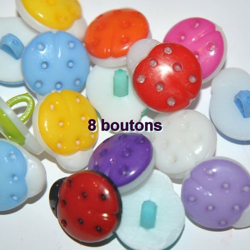 8 bouton  coccinelle couture mercerie scrapbooking