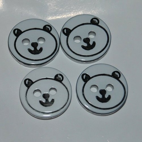 6 bouton ourson couture mercerie scrapbooking