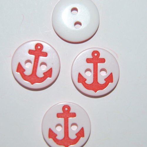 6 bouton ancre marine couture mercerie scrapbooking