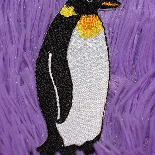 Patch pingouin écusson brodé thermocollant coutures